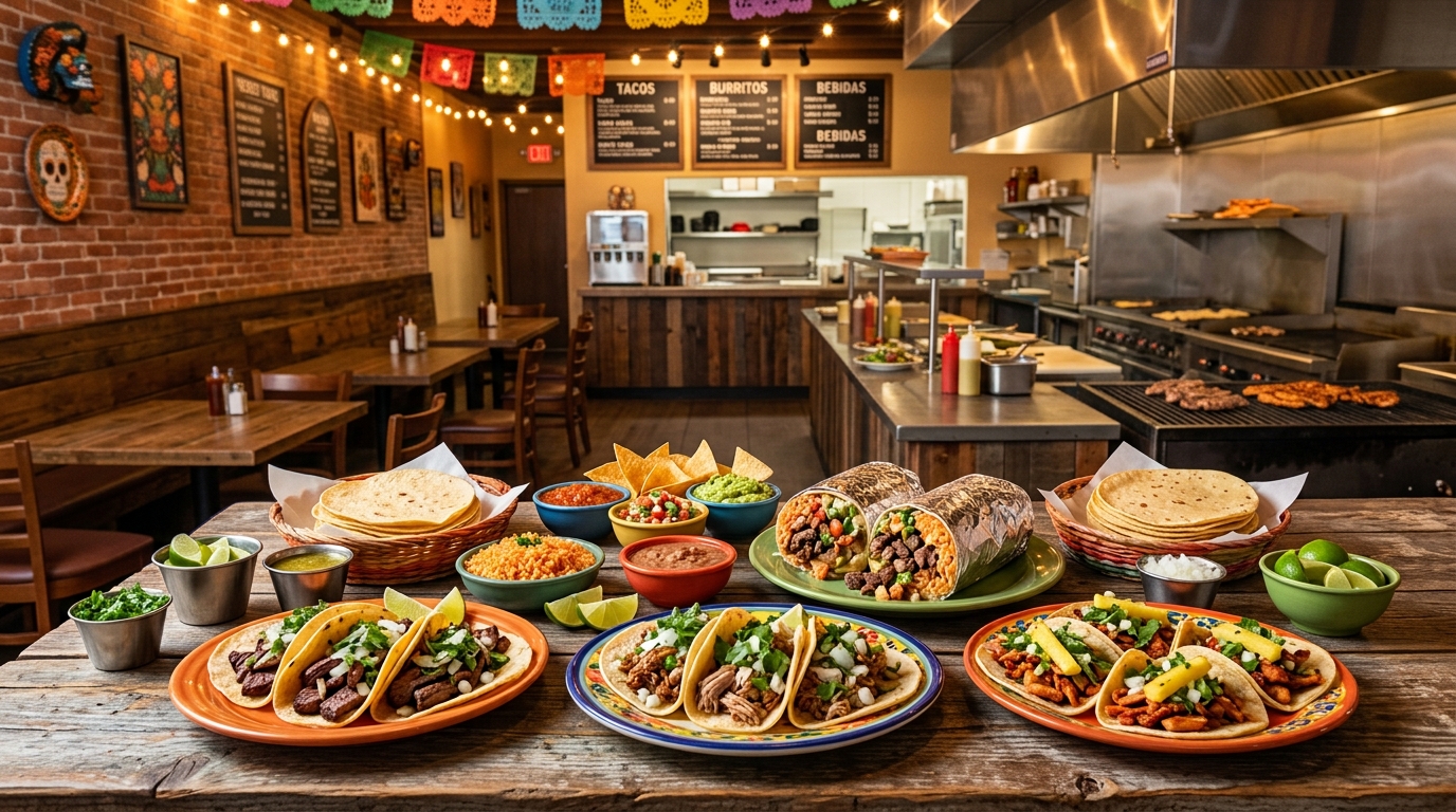 Best Mexican Food in Galt — taco and burrito spread at a local taqueria.