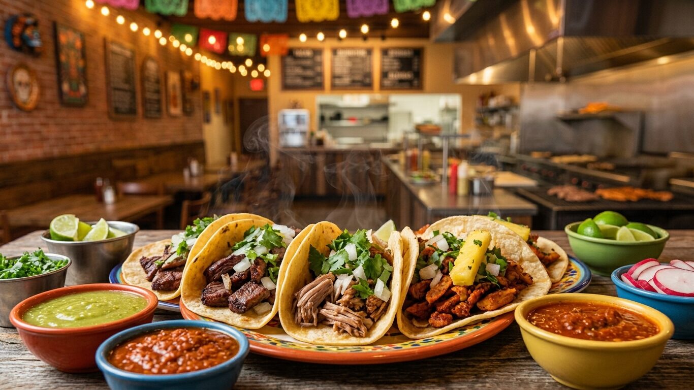 Close-up of tacos representing the Best Mexican Food in Galt